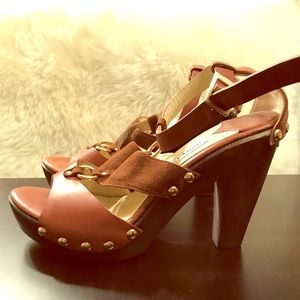 NWOT Jimmy Choo Leather & Suede Ursula Clogs size 41